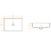 Lavabo solid surface Betacryl R10 50 X 34 X 12 cm Bone