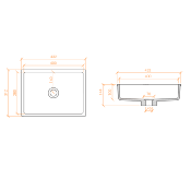 Lavabo solid surface Betacryl R10 40 X 28 X 10 cm Polar Alpi White