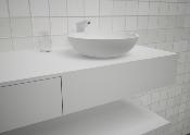 Lavabo solid surface top Acrylic Ø30 X 11 cm Standard White