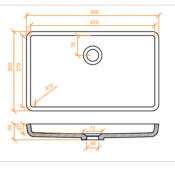 Lavabo solid surface Betacryl R10 47 X 27 X 3.7 cm Classic White