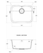 Fregadero Corian 440 x 339 x 200 mm Glacier White