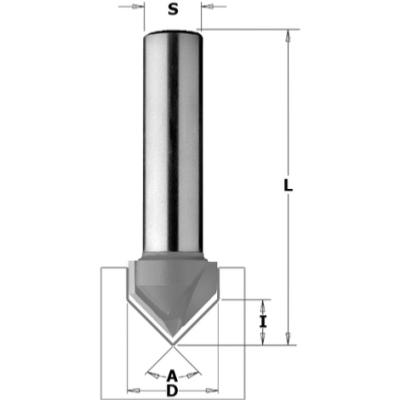 Fresa para ranurar 90º V Grooving Solid Surface D31,7 I19 Ii15,88 L63,5 S12