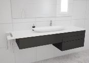 Lavabo solid surface top Acrylic R100 85 X 30 X 10 cm Standard White