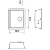 Fregadero Franke Solid Surface con Rebosadero + Válvula R10 50 x 40 x 17,3 cm Standard White