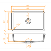 Lavabo solid surface Betacryl R10 40 X 22 X 10 cm Classic White