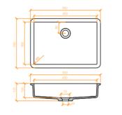 Lavabo solid surface Betacryl R5 45 X 30 X 10 cm Classic White